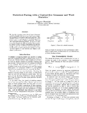 Statistical Parsing with a Context-free Grammar and Uord Statistics ...