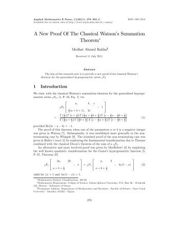 A New Proof Of The Classical Watsongs Summation Theorem!