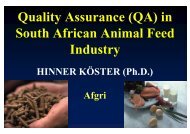 Quality Assurance (QA) in South African Animal Feed Industry - AFMA