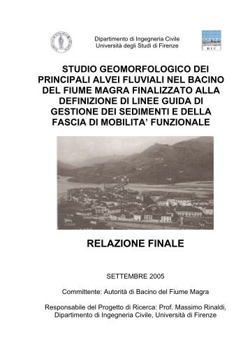 Relazione Finale (12,5 Mb) - AutoritÃ  di Bacino del Fiume Magra