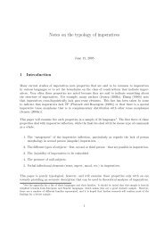 Notes on the typology of imperatives - Georgetown University