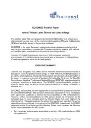 Eucomed Position paper: Natural rubber latex gloves and latex allergy