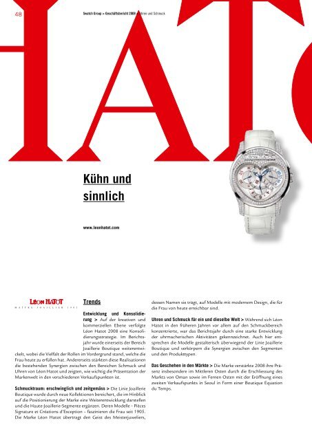 Geschäftsbericht 2008 Warnung! - Swatch Group