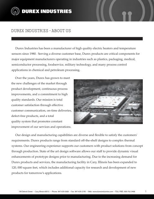 Download Full Product Catalog - Durex Industries