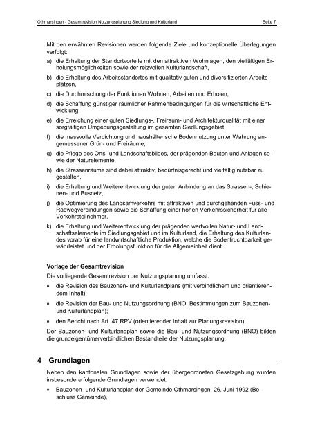 Planungsbericht - Othmarsingen
