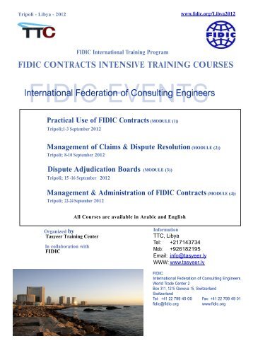 fidic contracts intensive training courses