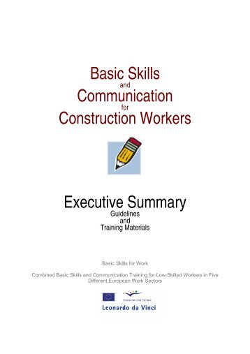 Basic Skills Communication Construction Workers Executive Summary