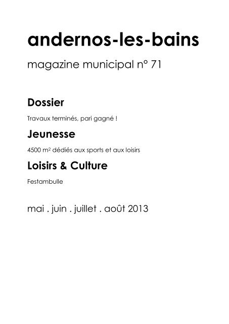 TÃ©lÃ©charger Le Magazine Municipale nÂ°71 Ã  ... - Mairie d'Andernos