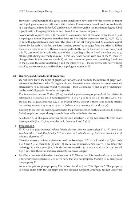 LTCC Course on Graph Theory 2010/11 Notes 2 Graphs on ...