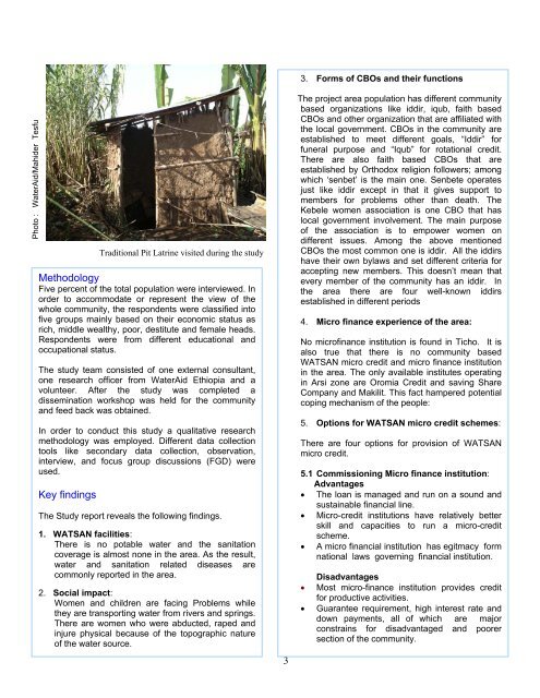 Community-based organisations and options for WATSAN - WaterAid