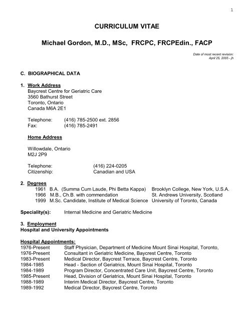 Gordon, Michael, M.D.,Msc.,FRCPG, FACP - IAOMC