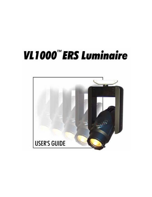 VL1000 ERS Luminaire User's Manual - Vari-Lite