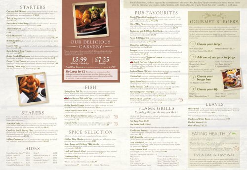 Menu CARVERY - Marston's Inns and Taverns