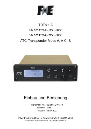 Die ausführliche Anleitung - Filser Mode S Transponder.
