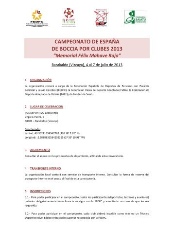 Campeonato de EspaÃ±a de Boccia por Clubes 2013