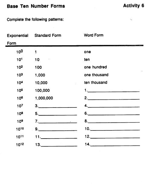 Scientific Notation Exercises