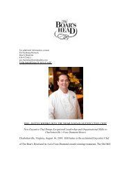 FOR IMMEDIATE RELEASE BILL JUSTUS ... - Boar's Head Inn