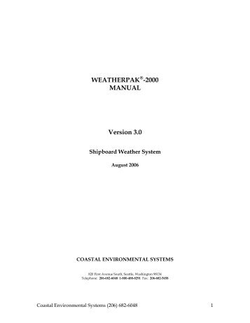 weatherpak 2000 shipboard manual - Coastal Environmental Systems