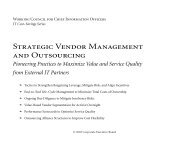 Strategic Vendor Management - Corporate Executive Board