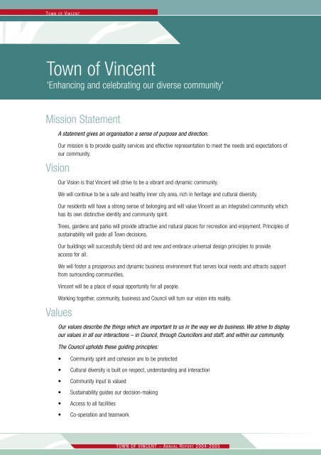 Annual Report 2004-2005 - City of Vincent