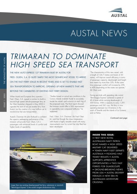 Austal News - Issue 1 2005 - Austal Ships