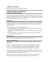 Biology Internship Guidelines - Alfred University