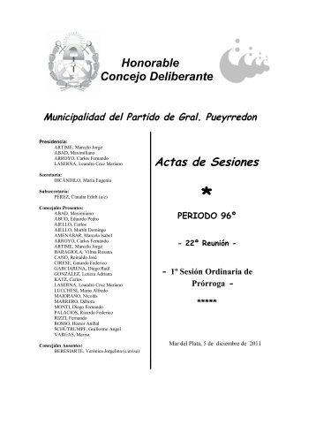 22 reunion 1 ordinaria de prorroga periodo 96 5-12-11 - Honorable ...