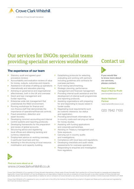 International Non Governmental Organisations brochure