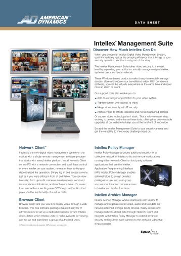 IntellexÂ® Management Suite - Tyco Security Products