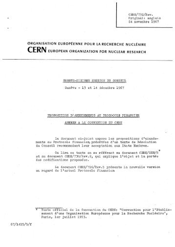 Proposed Amendments to the Financial Protocol ... - CERN Council