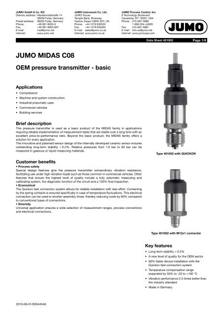 Датчик jumo midas