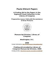 Paula Elkisch Papers [finding aid]. Library of Congress. [PDF ...