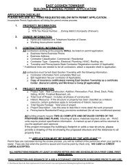 Building & Zoning Permit Application - East Goshen Township