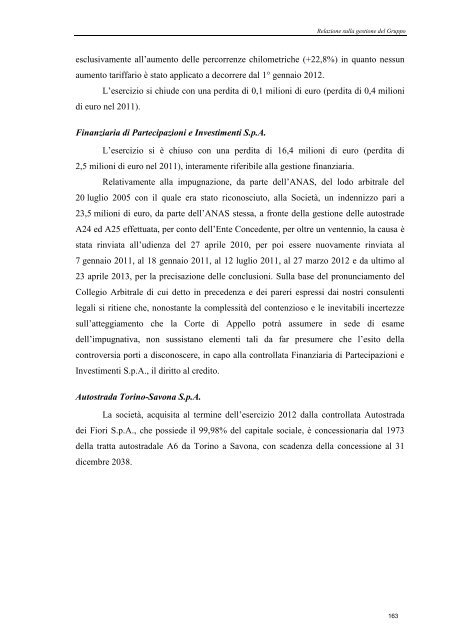 Bilancio d'esercizio e consolidato 2012 - SALT \ SocietÃ  Autostrada ...