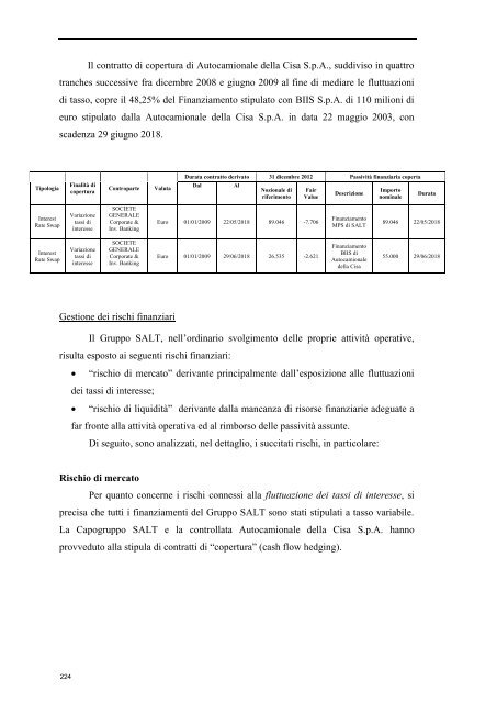 Bilancio d'esercizio e consolidato 2012 - SALT \ SocietÃ  Autostrada ...