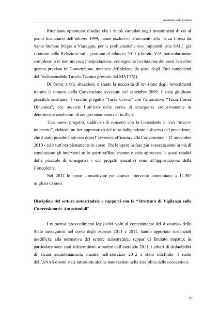 Bilancio d'esercizio e consolidato 2012 - SALT \ SocietÃ  Autostrada ...