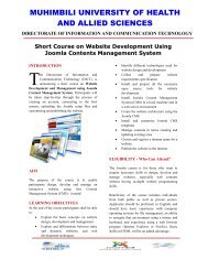 Short Course on Website Development and Management ... - muhas