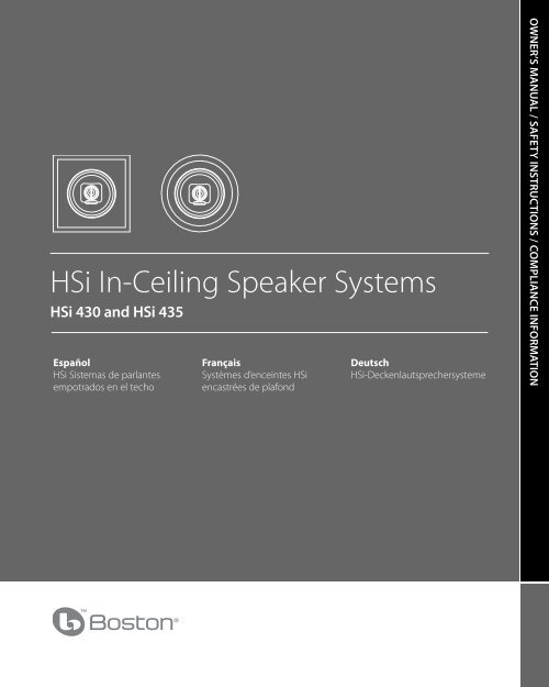 HSi In-Ceiling Speaker Systems - Boston Acoustics