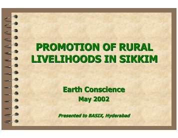 PROMOTION OF RURAL LIVELIHOODS IN SIKKIM - Sa-Dhan