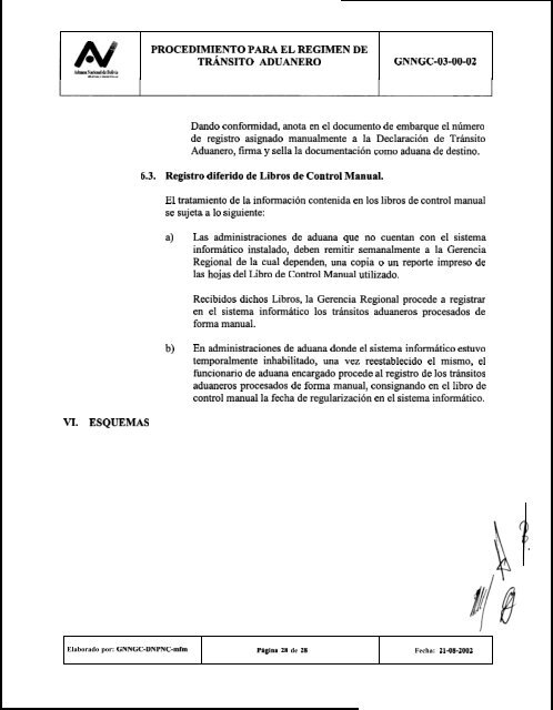 Procedimiento para el RÃ©gimen de TrÃ¡nsito Aduanero - Sidunea ...