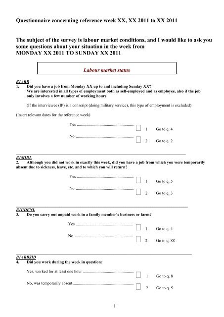 Questionnaire LFS 2011