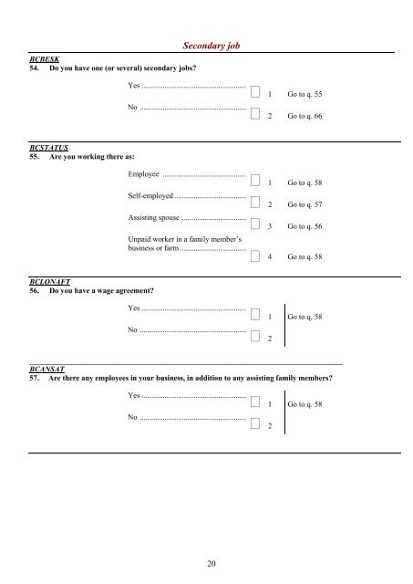 Questionnaire LFS 2011