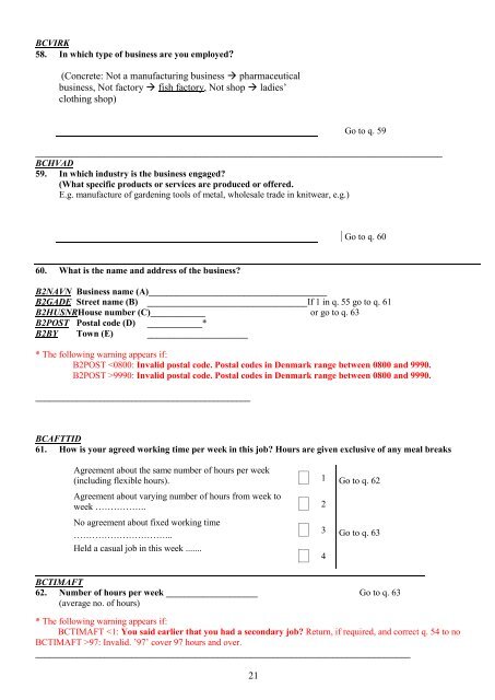 Questionnaire LFS 2011