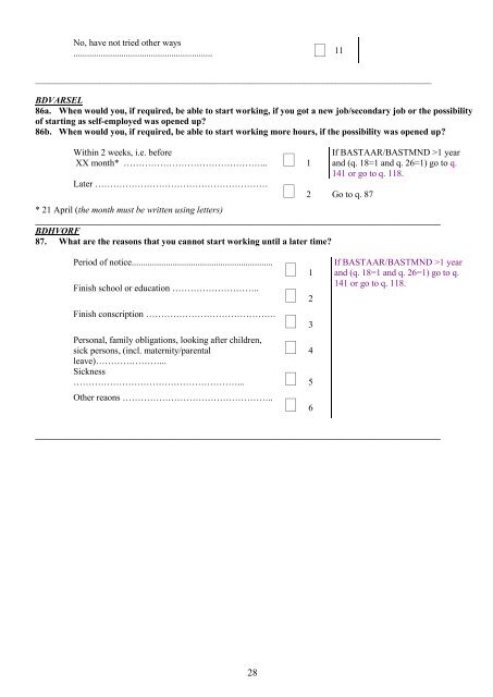 Questionnaire LFS 2011