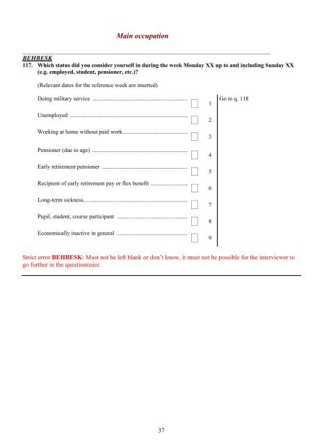 Questionnaire LFS 2011