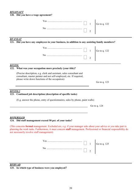 Questionnaire LFS 2011