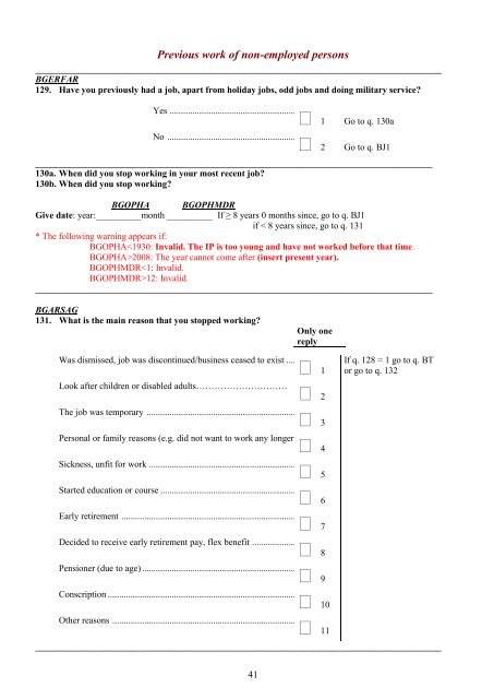 Questionnaire LFS 2011