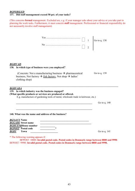 Questionnaire LFS 2011