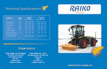 Technical Specifications - Team Eagle Ltd.