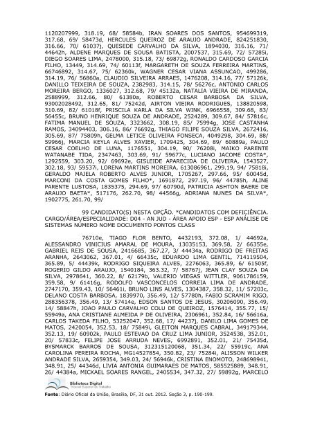 tribunal superior do trabalho edital nÂº 6, de 26 de outubro de 2012 ...